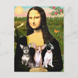 Carte Postale Chihuahua Trio - Mona Lisa