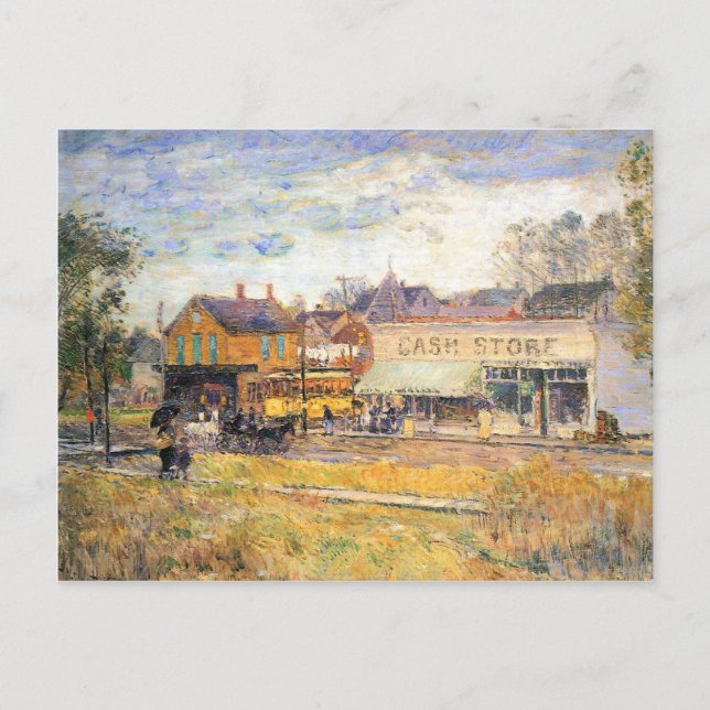 Carte Postale Childe Hassam - Fin du tramway Oak Park Illinois (Devant)