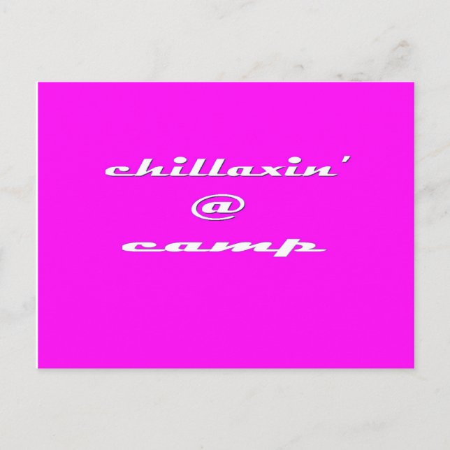 Carte Postale Chillaxin' @ Camp (rose) (Devant)