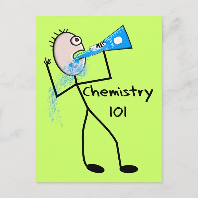 Carte Postale Chimie 101 Stickman Design Dons Amusants (Devant)