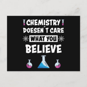 Carte Postale Chimie amusante Citation drôle Chimiste Profession