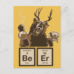 Carte Postale Chimie bière découverte par l'ours