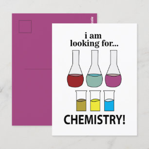 Carte Postale Chimie Drôle Je cherche la chimie