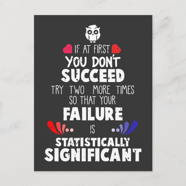 Carte Postale Chimie Science Nerd échec et succès (Devant)