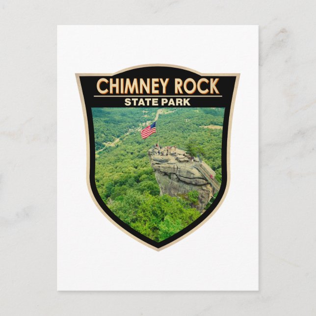 Carte Postale Chimney Rock State Park North Carolina Badge (Devant)