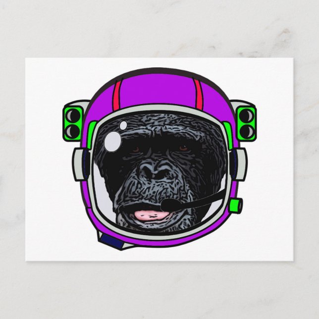 Carte Postale Chimpanzé de l'espace (Devant)