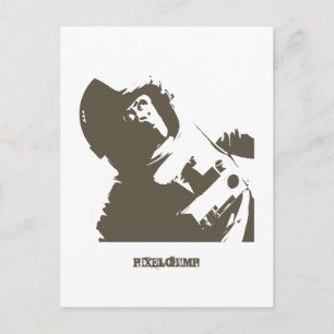 Carte Postale Chimpanzé de l'espace de pochoir
