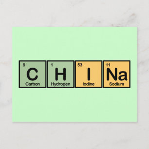 Carte Postale Chine faite d'éléments