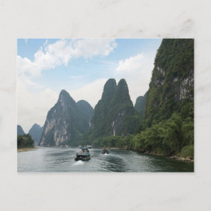 Carte Postale Chine, Guilin, Li River, Bateaux de la rivière le 