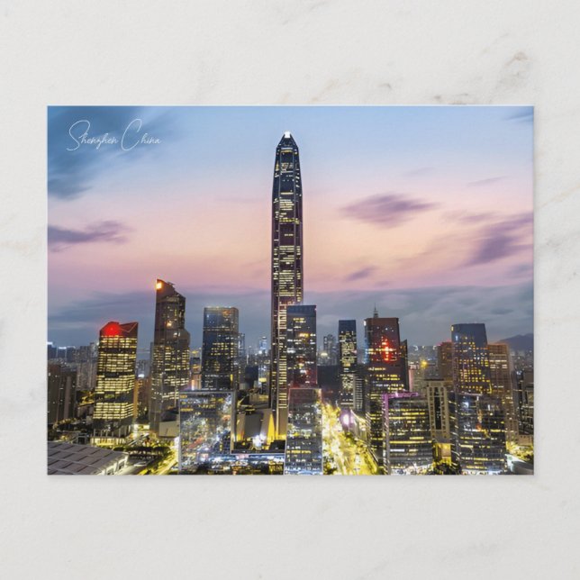 Carte Postale Chine shenzhen vintage chinchese Aquarelle de voya (Devant)