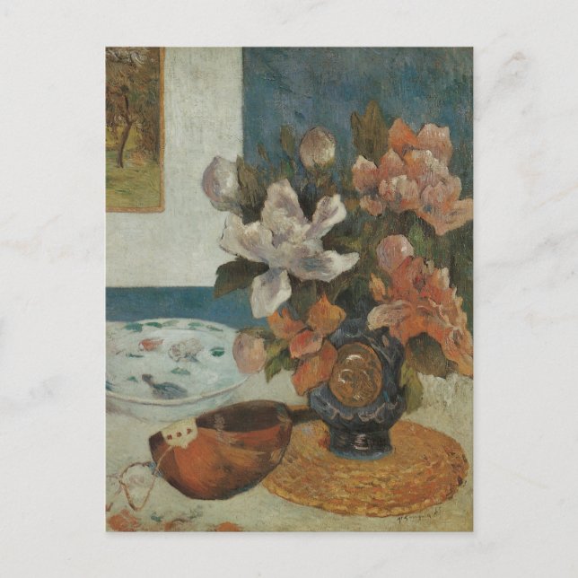 Carte Postale Chinois Peonies et Mandoline par Paul Gauguin (Devant)