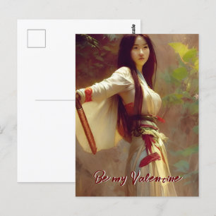 Carte Postale Chinois Wuxia Fighter Martial Arts Valentine