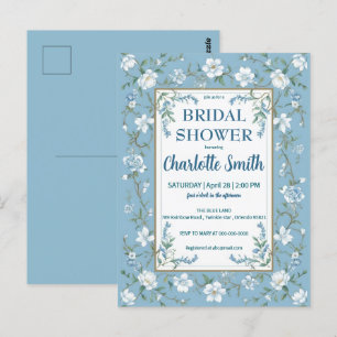 Carte Postale Chinoiserie antique bleu et blanc pour enterrement