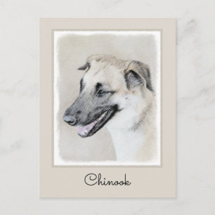 Carte Postale Chinook (oreilles d'hélicoptère) Peinture - Chien 