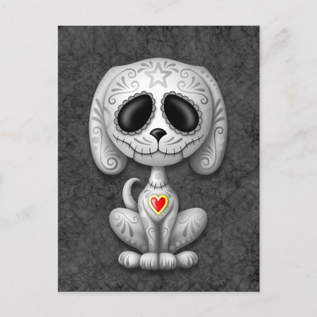 Carte Postale Chiot à sucre Zombie gris (Devant)