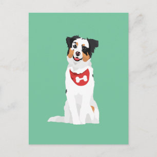 Carte Postale Chiot australien mignon de berger avec le Bandana