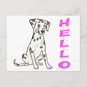 Carte Postale Chiot Dalmatien Mignon Chien Bonjour Pensée Pour T