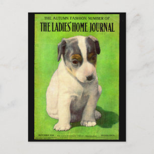 Carte Postale chiot de la couverture du Ladies Home Journal de s
