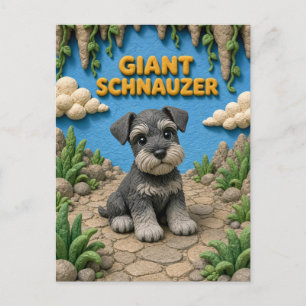 Carte Postale Chiot géant schnauzer mignon, bébé chien