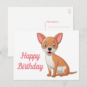 Carte Postale Chiot Mignon Chien Drôle Dessin Animé Chihuahua An