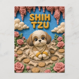 Carte Postale Chiot Shih Tzu Mignon, Bébé Chien