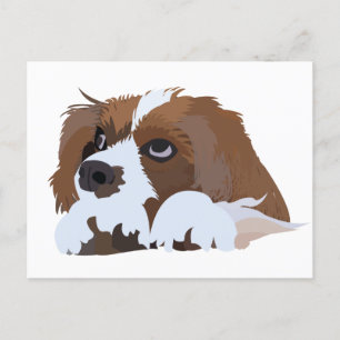 Carte Postale Chiots Cavalier King Charles Spaniel 