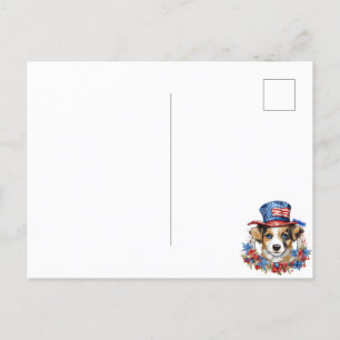 Carte Postale Chiots Patriotiques 4 juillet Fête de l'Indépendan
