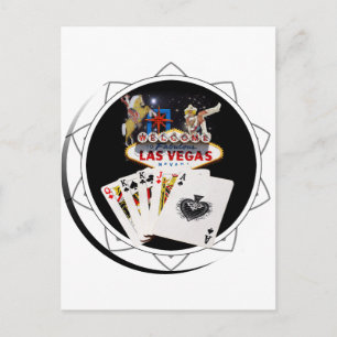 Carte Postale Chip Black Poker Affiche de bienvenue