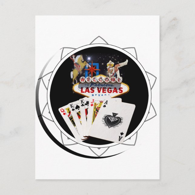 Carte Postale Chip Black Poker Affiche de bienvenue (Devant)