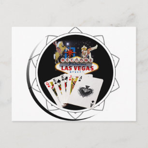 Carte Postale Chip Black Poker Affiche de bienvenue