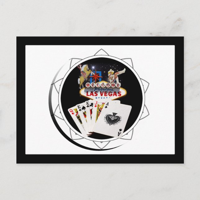 Carte Postale Chip Black Poker Affiche de bienvenue (Devant)