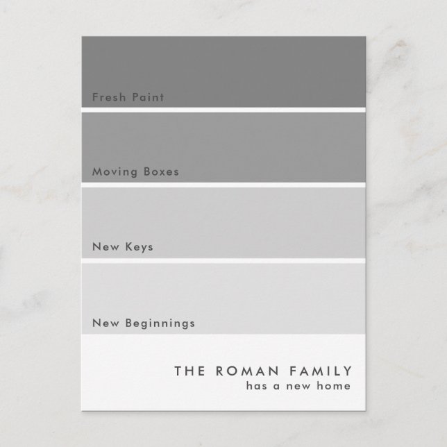 Carte Postale Chip de peinture frais Moving Faire-part gris (Devant)