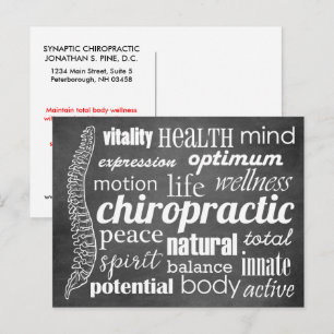 Carte Postale Chiropractic Word Collecte Rappel de réactivation