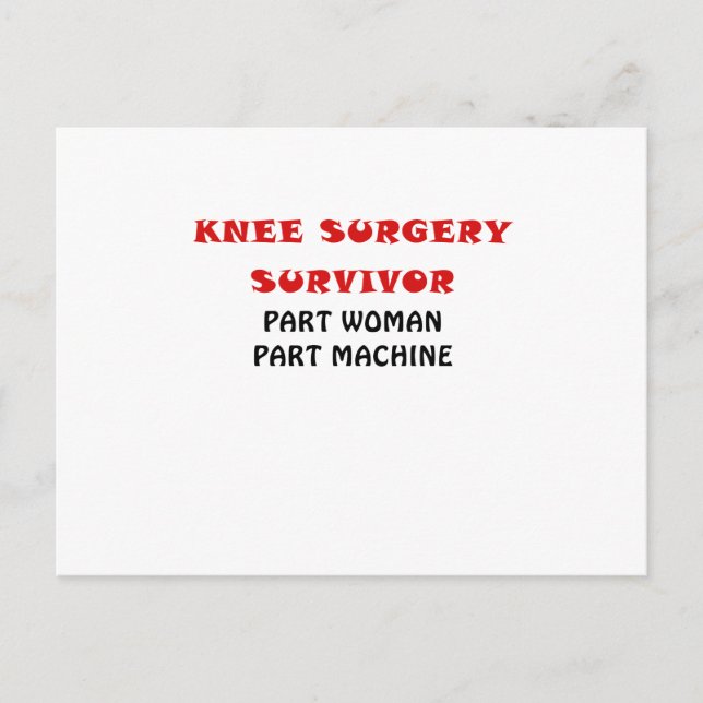 Carte Postale Chirurgie du genou Survivant Partie femme Machine (Devant)