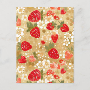 Carte Postale Chiyogami des fraises