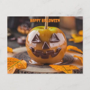 Carte Postale chocolat carmel pomme Jack-o'-lantern halloween