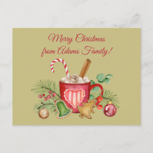 Carte Postale Chocolat chaud de Noël personnalisé Mug