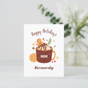Carte Postale Chocolat chaud mignon avec pain d'épices