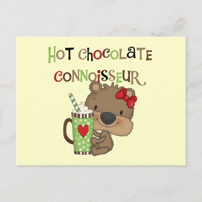 Carte Postale Chocolat chaudOurs de fille de connaisseur (Devant)