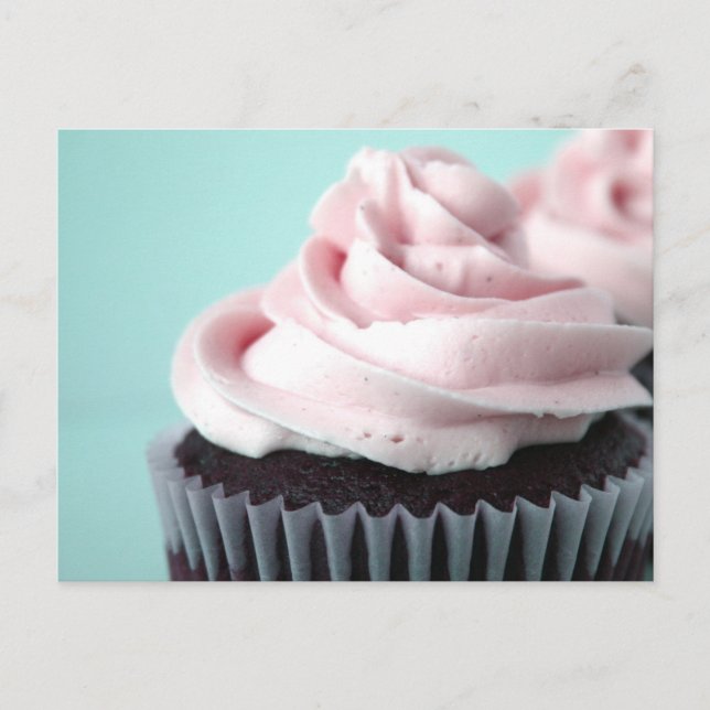 Carte Postale Chocolat Cupcake Rose Vanille Frosting (Devant)
