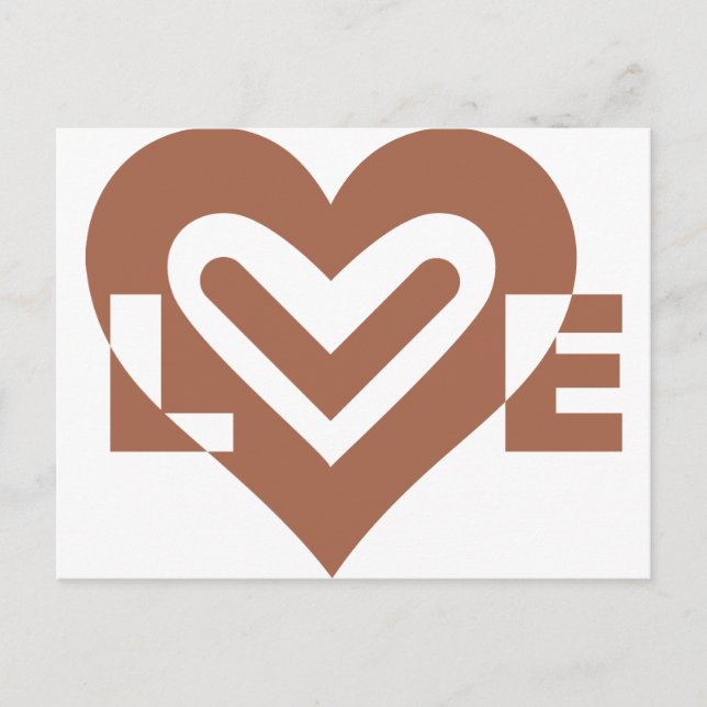 Carte Postale Chocolat graphique mignon Love Brown (Devant)
