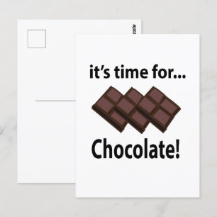 Carte Postale Chocolat Il est temps pour le chocolat