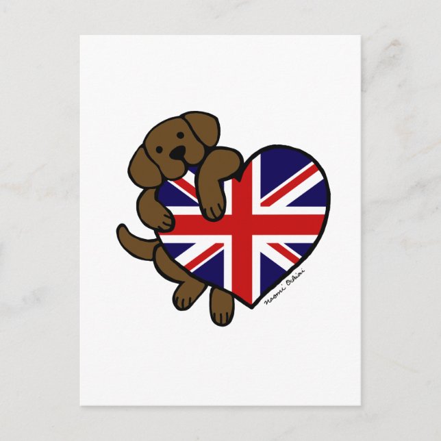 Carte Postale Chocolat Labrador British Heart (Devant)