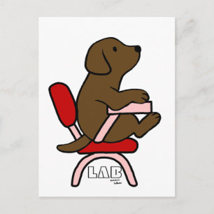 Carte Postale Chocolat Labrador Student 1 Dessin