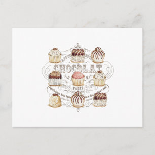 Carte Postale chocolats français vintages modernes