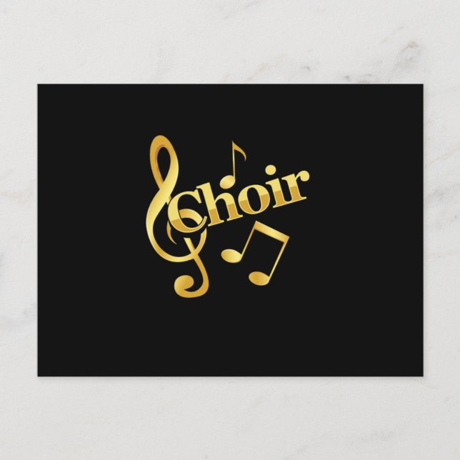 Carte Postale Choir Music Notes Clef Chorus Choral Music Cadeau (Devant)