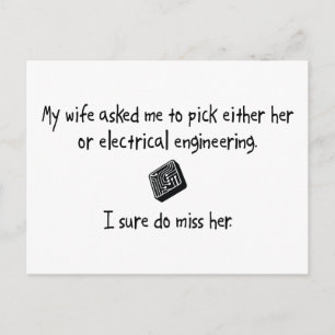 Carte Postale Choisir une femme ou l'ingénierie électrique