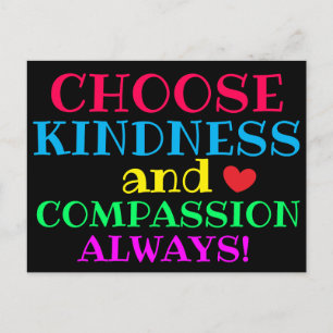 Carte Postale CHOISISSEZ LA GENTILLESSE ET LA COMPASSION Inspira