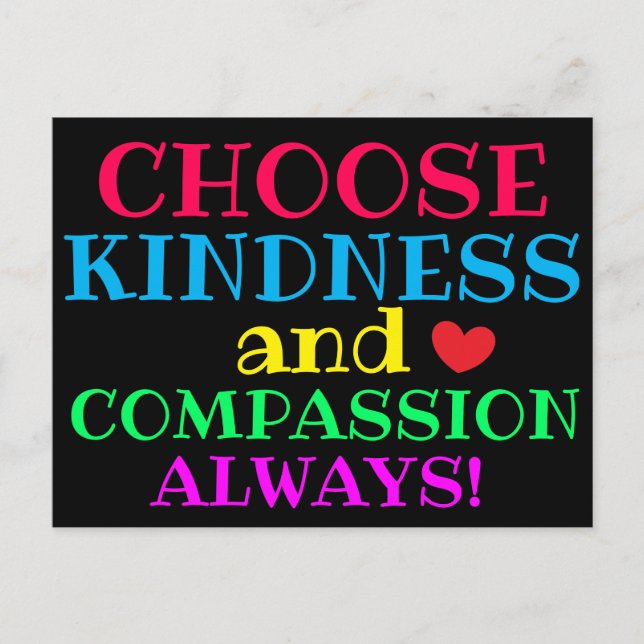 Carte Postale CHOISISSEZ LA GENTILLESSE ET LA COMPASSION Inspira (Devant)