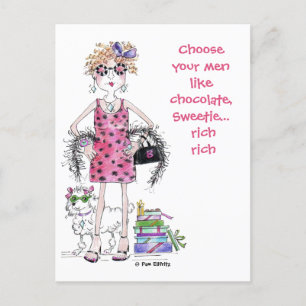 Carte Postale Choisissez vos hommes comme Chocolat, Riche